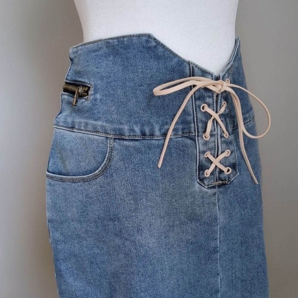 Venus Denim/ Jean Tie Up Detail With Side Zipper Detail